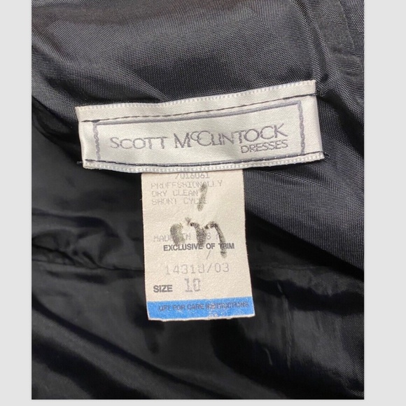 Sz 10 Scott McClintock VTG 80’s 90’s Goth Prom Dress Strapless Black Lace print - Picture 8 of 8